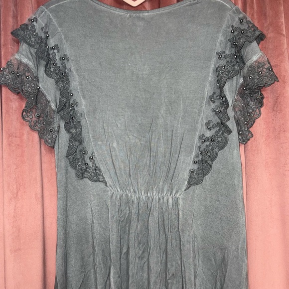 POL Charcoal Ruffle Sleeve Blouse - Picture 3 of 5